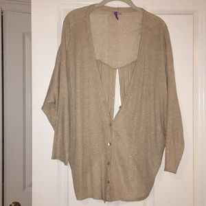 Lightweight sparkly cardigan w/ open flutter back